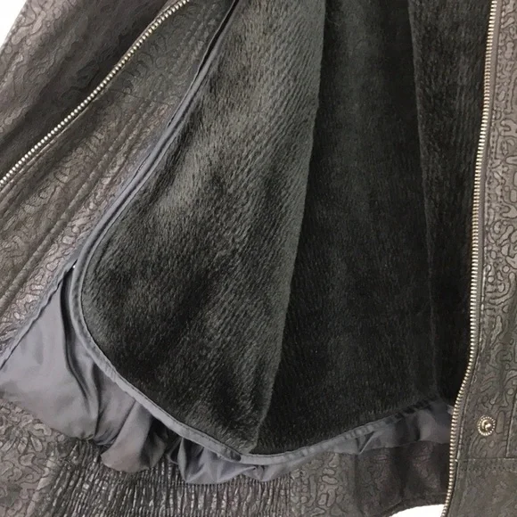 Wilsons Leather - VINTAGE Black Cheetah Print Bomber Jacket - Picture 11 of 14